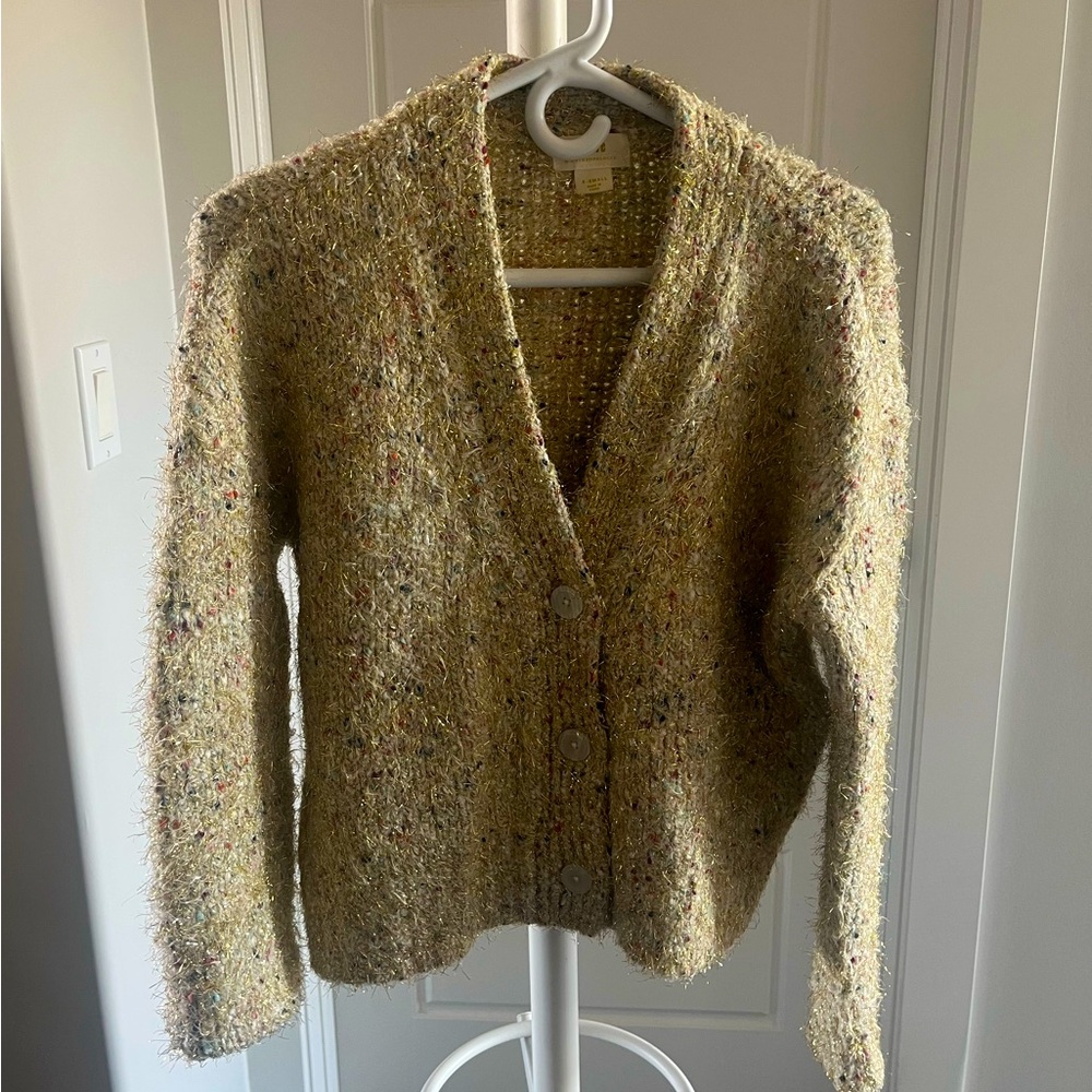 Anthropologie Women's Tweed Button-Up Sweater Cardiga